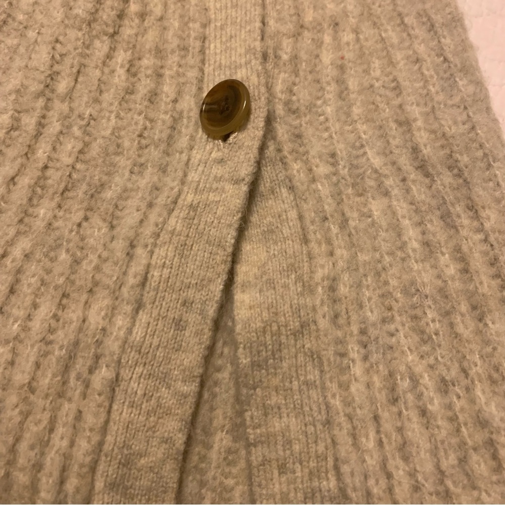 J. Crew Neutral Ribbed Button-Shoulder Poncho - Picture 11 of 12